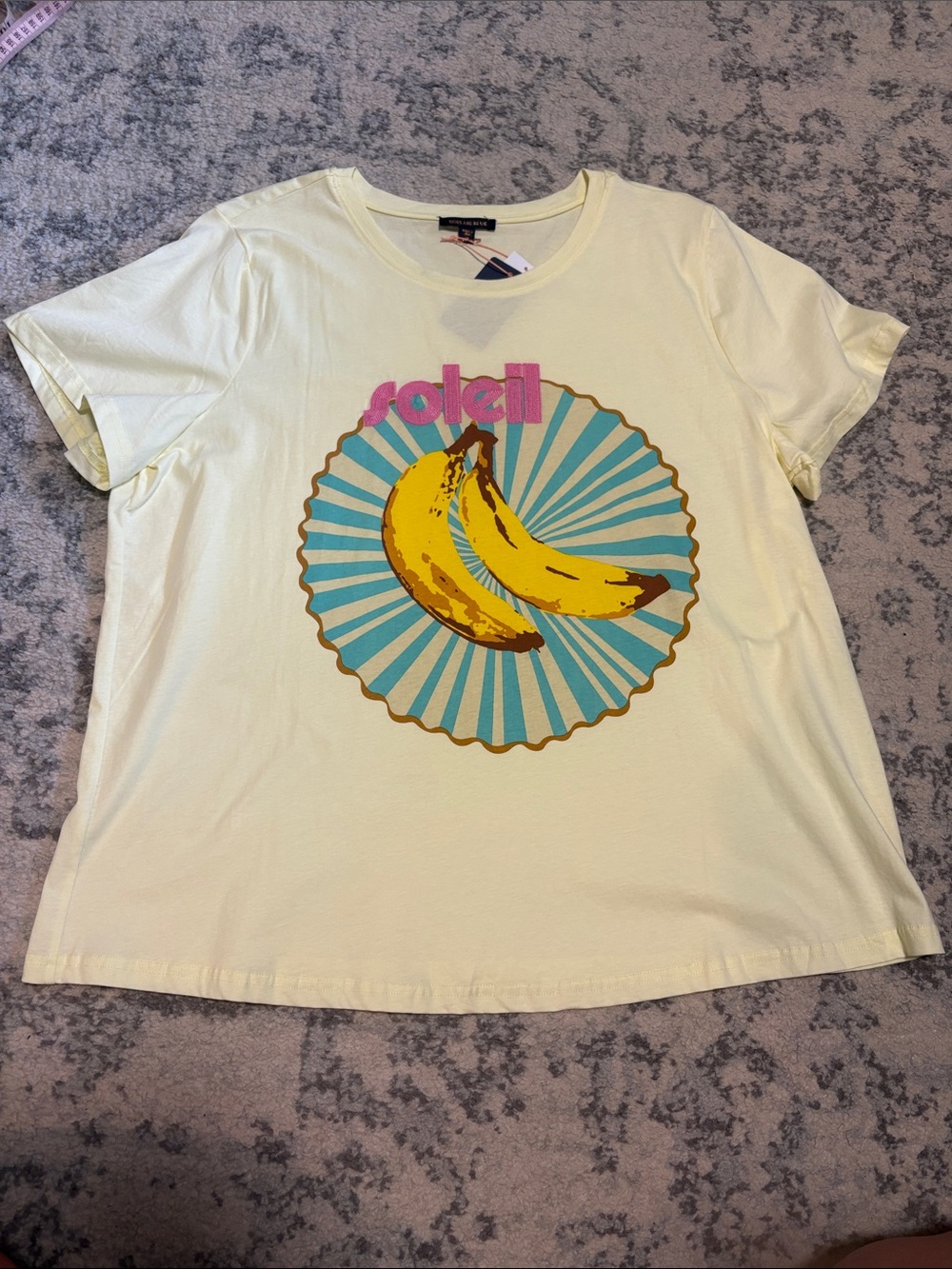 Skies Are Blue Pale Yellow Banana Graphic Tee